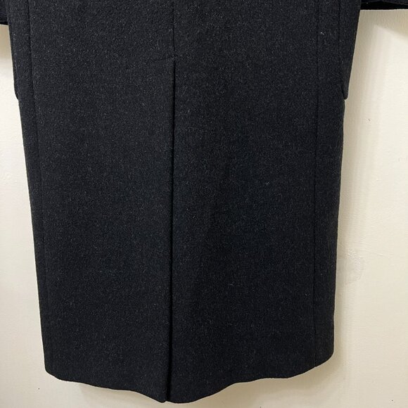 Vintage Womens Medium Long Winter Coat Reclaimed Laine Wool Real Fox Fur Collar - Picture 11 of 11